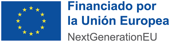Logotipo de la Unión Europea con el texto "Financiado por la Unión Europea" y "NextGenerationEU", simbolizando el apoyo financiero de la UE para proyectos de desarrollo y recuperación.