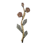 Diseño artístico de una flor con tres rosas en tonos rosa y hojas verdes, representando una decoración elegante y natural. Ideal para ilustrar temas de botánica o diseño floral.